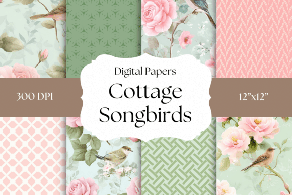 Cottage Songbirds: Vintage Digital Papers for Nature-Inspired Crafts