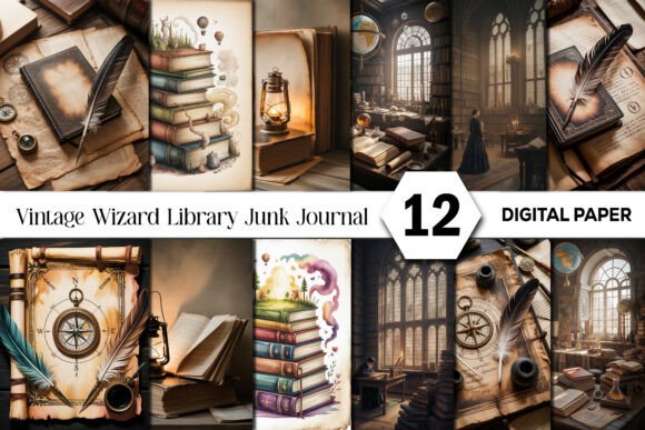 Craft a World of Wonder with a Vintage Wizard Library Junk Journal