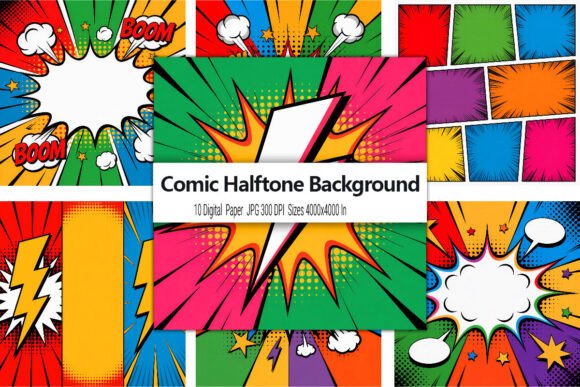 Elevate Your Visuals: The Comic Halftone Background Collection