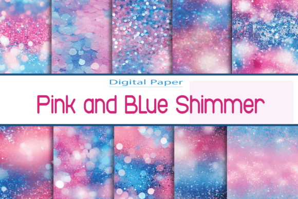 Exploring the Versatility of Pink and Blue Shimmer Digital Papers