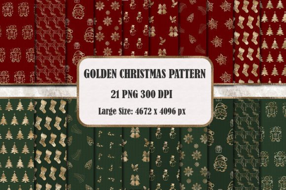 Golden Christmas Patterns: Elevate Your Holiday Designs