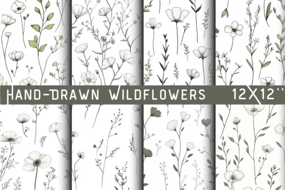 Hand-Drawn Wildflowers Paper: Authentic Botanical Charm