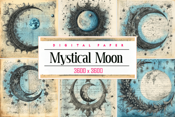Mystical Moon Shabby Chic: A Designer's Dream Background