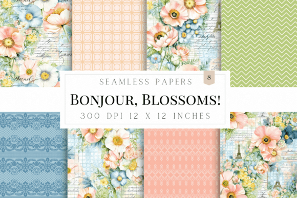 Parisian Garden Charm: Using Seamless Floral Patterns