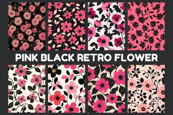 Pink Black Retro Flower Digital Paper: A Designer's Guide
