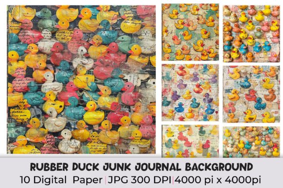 Rubber Duck Junk Journal Background: A Creative Design Asset