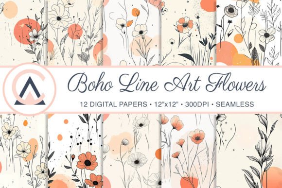 Seamless Boho Line Art Floral Background: A Designer's Secret Weapon