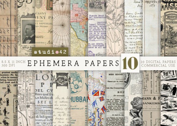 Transform Your Projects with Antique Paper Ephemera Pack V10
