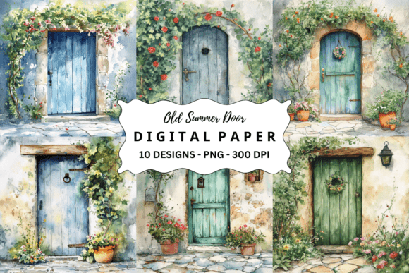 Unveiling the Watercolor Old Summer Door Background Collection
