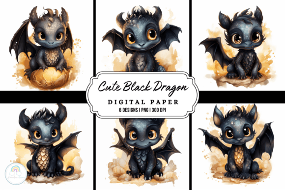 Watercolor Cute Baby Dragon Background: A Designer's Whimsical Asset